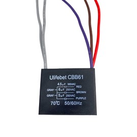 Capacitor triple CBB61 para ventilador con 5 cables a 250V 4.5uF + 5uF + 6uF condensador de techo
