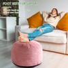 HIGOGOGO Round Stuffed Pouf Ottoman, Corduroy Poufs with Foam Chunk