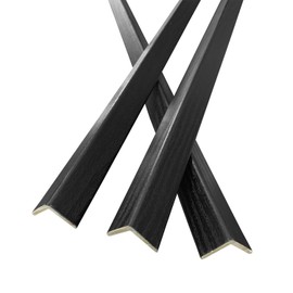 3 PCS 45" Wall Corner Protector Trim Borders for Wall Black Wood Grain Wall Edge Strip Crown Molding Trim Door and Window Frames Mirror Trim Backsplash Tile Edge