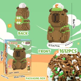 Fortivae Mini Building Blocks Animals, 1612 Pieces Vital Tennis Capybara Micro Building Blocks Toy Kit, Capybara Mini Animal Bricks Building Blocks Set, Gifts Children 12+ Years Girls and Boys