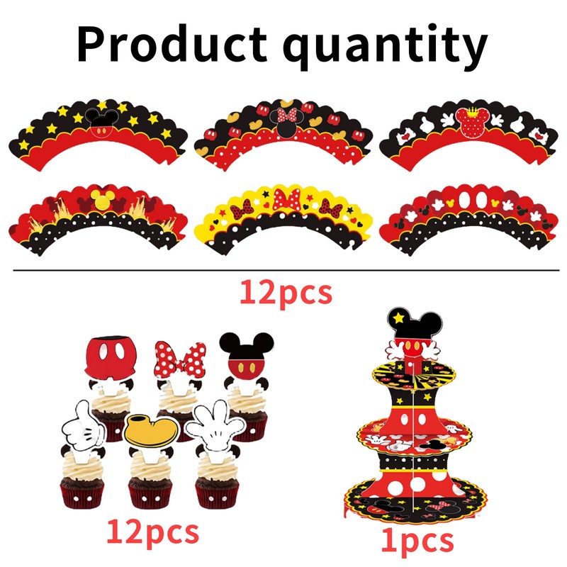 Cute Mouse Cupcake Stand, Large 3-Tier Cartoon Cupcake Holder for