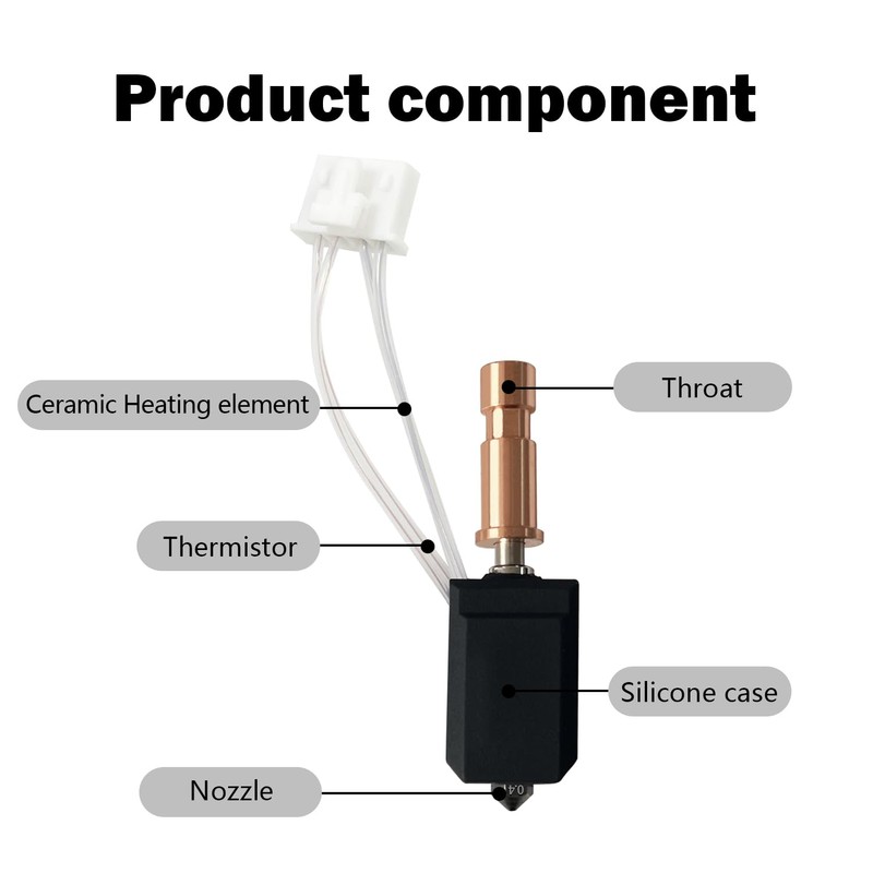 Upgraded Ceramic Kobra S1 Combo Hotend Assembled Extruder Printhead Kit