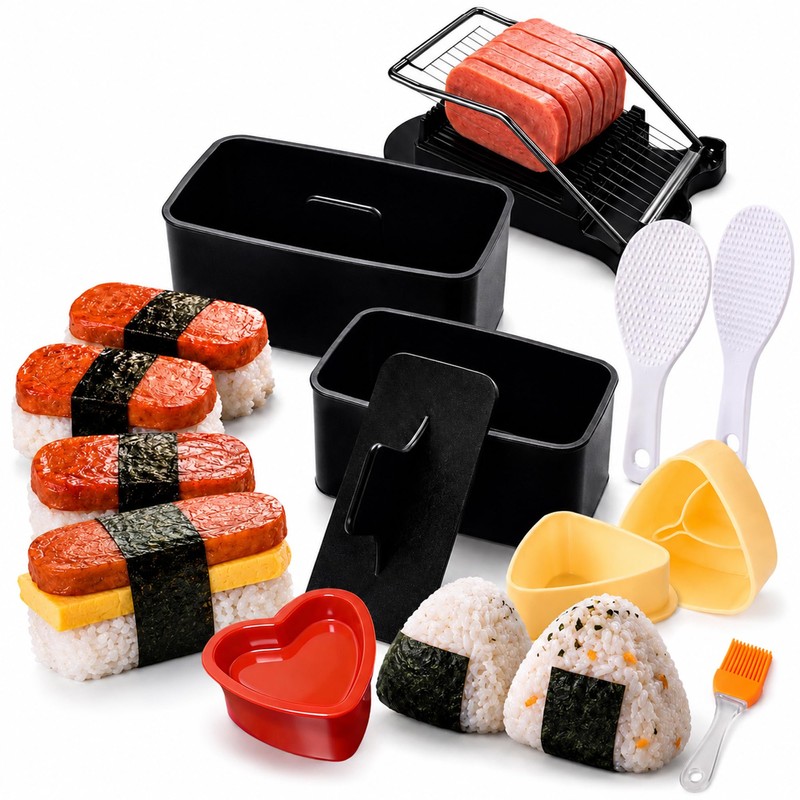 FUNGYAND Musubi Press Mold Kit, 8-in-1 Rice Mold Set with