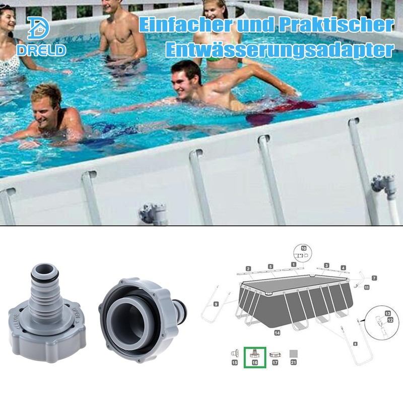 DRELD P6H1419 Drain Valve, Drainage Adapter for Draining Pool Hose