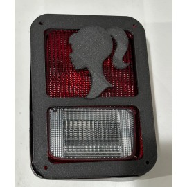 Girl Head Silhouette 3D - BLK For Jeep Wrangler JK/JKU Rear Tail Light Covers -