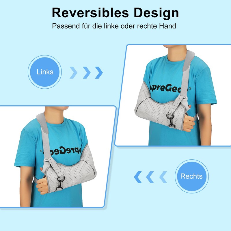 supregear Arm Brace Shoulder Immobiliser, Comfortable Medical Rotator Cuff Support,