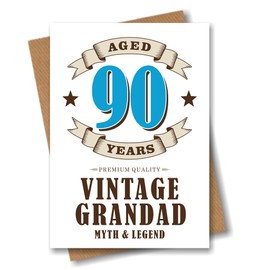 90th Birthday Card for Vintage Grandad Aged 90 Years