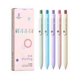 Mutzauber® Gel Pens, 5 Pieces 0.5mm Japanese Black Ink Fine Tip Smooth Writing Pens High-End Series Pens for Diary, Notes, Office, School, Home Office (Star)