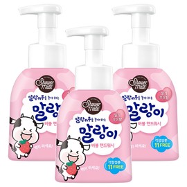 Shower Mate Soft Cow Pure Bubble Hand Wash Strawberry Milk Fragrance, 300ml, 3 pcs / 샤워메이트 말랑카우 퓨어버블 핸드워시 딸기우유향, 300ml, 3개