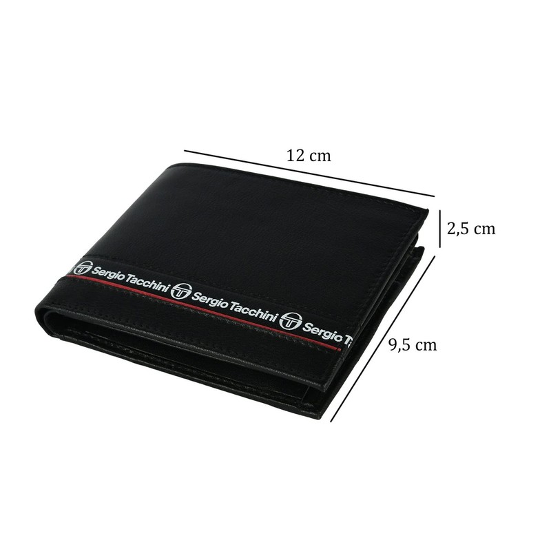 Sergio Tacchini Men's Wallet in Genuine Leather, Slim with Card