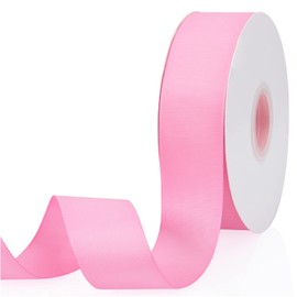 Cinta de grogrén de doble cara de color rosa melocotón de 1-1/2 x 50 yardas para envolver regalos, bodas, fiestas, manualidades, lazos para el cabello, flores, decoración del hogar