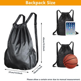 Geebymol Drawstring Bags, Swim PE Bags Drawstring Gym Bag for Kids Adults, Unisex Large Sports String Backpack Waterproof Swimming Sports Bag for School Sports Swimming Gym Travel