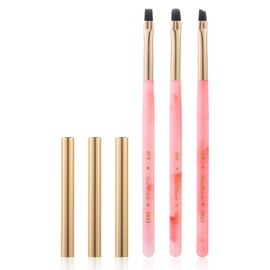 3PCS Nail Clean Up Brushes for OPI Nail Polish Remover, Brushes for Cleaning Polish Mistakes on the Cuticles, Acetone Resistant Nail Brushes for Nail Art and Designs（Jade Pink ）