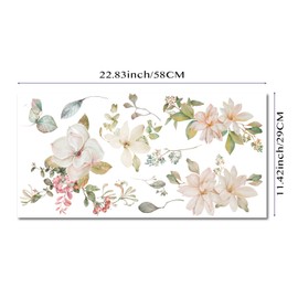 funlife UV DTF Transfer Sticker Flowers Transfer Sticker, Vintage Decor Transfers for Furniture, Flower Stickers for Bedside Decoration, Watercolour Magnolia