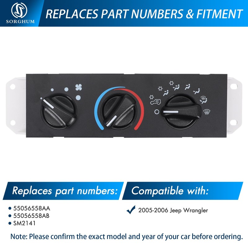 Sorghum Climate Control Module - A/C Control Panel Module Air