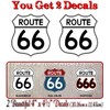 2 Vintage Route 66 Black/White 4.5" Decals Garage Service Station
