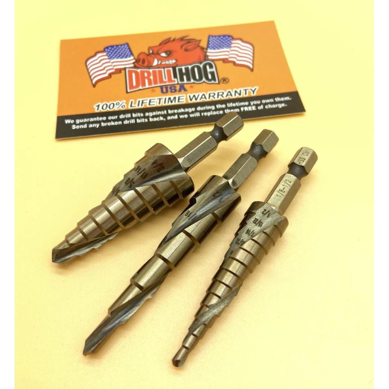 Drill Hog Cobalt Step Drill Bit Set 3 Pc M42