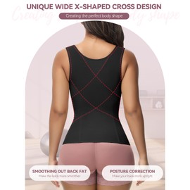 SHAPSHE Waist Trainer for Women Girdle for Women Tummy Control Waist Cincher Corset Shapewear Invisible Body Shaper Vest Black