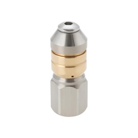 Micro Traders 1Pc 1/8 Inch Rotering Pipe Cleaning Nozzle Stainless Steel Sewer Pipe Water Jetter for High Pressure Pipe Cleaning Hose Silver, HO108W