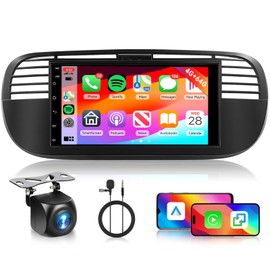 [4G+64G] Android Car Stereo for Fiat 500 2007-2015 with Wireless Carplay Android Auto, Hodozzy 9 inch Touch Screen with GPS, Mirror Link, Bluetooth, WiFi, DSP, FM/RDS Radio