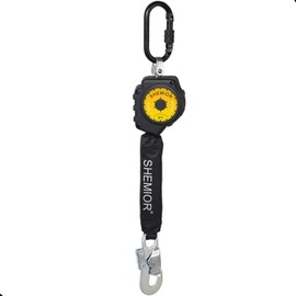 6FT Self Retracting Lifeline, Swivel Top Lightweight Housing Shemior Web SRL ANSI Self Retractable Safety Lanyard, Fall Arrest Protection Gear for Roofing Construction,Snap Hook