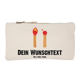 Mr. & Mrs. Panda Personalisierte Schminktasche Streichhölzer Größe S Klein - Personalisierte Geschenke, Verlobung, Ehefrau, Personalisierter
