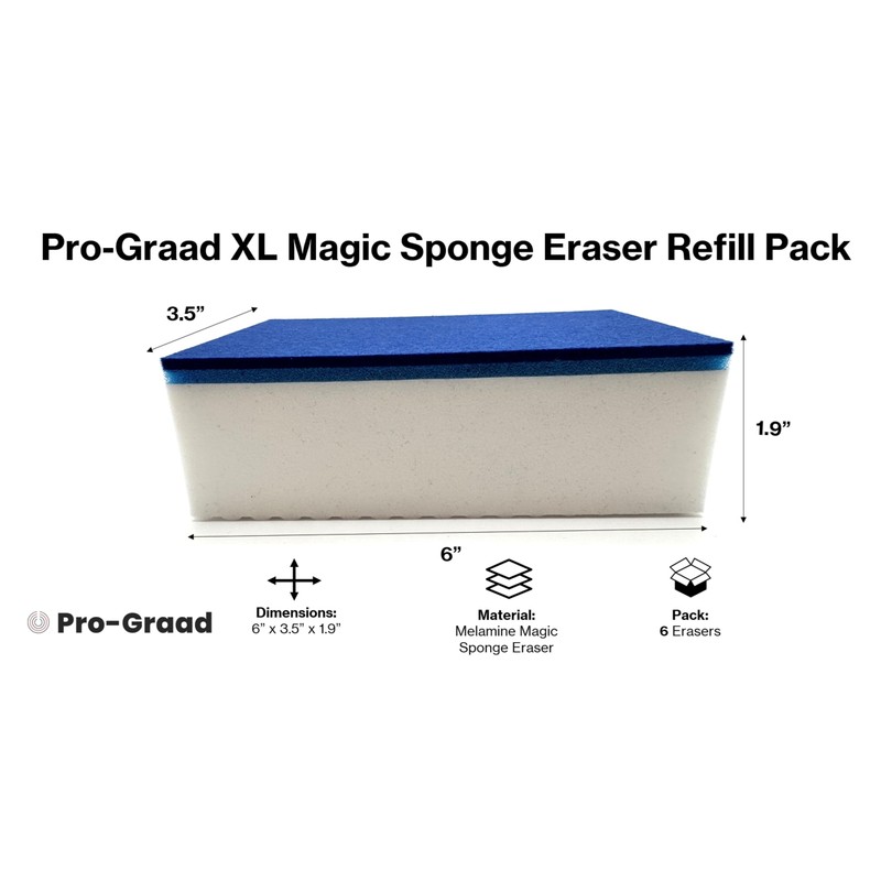 Pro-Graad XL Magic Sponge Eraser Refill Pack | Includes 6X