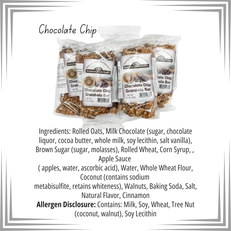 Schlabach Amish Bakery Soft & Chewy Granola Bars, Case Pack