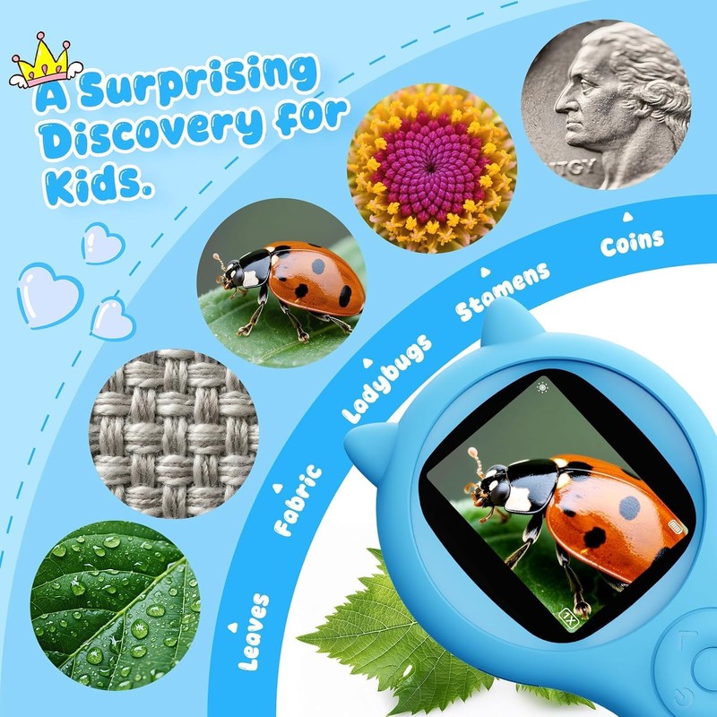 Microscope for Kids, Portable Digital Microscope for Outdoor Exploration