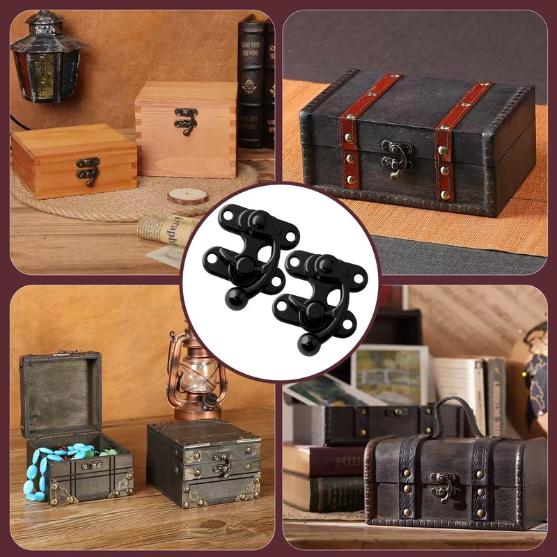 Pack of 2 Box Closure, Small Locking Hook Chest, Clasp