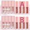 4Pcs Shimmer Lip Gloss Crystal Jelly Liquid Lipstick Set Moisturizing