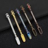Lqucwepp 10PCS Metal Mini Scoop with Rhinestones,Mini Snuff Spoon,Tiny Skeleton
