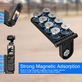 Osmo Pocket 3 Magnetic Mount Stand Bracket Compatible for Insta360 X4,Adjustable Magnetic Holder with 1/4" Compatible for Insta360 X/2/3/4,GO 3/3s,Osmo Pocket 2/3 Accessories