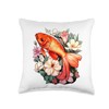 Goldfish Flowers Tees Flowers Fancy Goldfish Fantasy Art Design Throw
