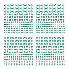 PATIKIL 660 Pcs Acrylic Gem Stickers 4 Size 3/4/5/6mm Self Adhersive Rhinestone Face Gems Stone Bling Jewelry Nail Art Crafts Outfits DIY Makeup Decoration Party Dark Green