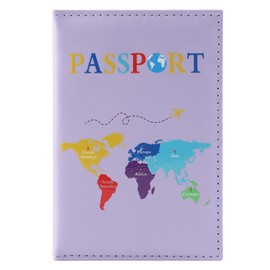 Greyoe Passport Holder, Passport Organiser, Passport Cover, PU Leather Passport Cover, for Men and Women, Holiday Accessories, Travel Essentials, purple, Fashion