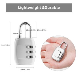 Ysimple Lock with Combination Code, 4 Packs 3 Digit Anti-Rust Weatherproof Padlock Combination Lock Luggage Combination Lock for Locker Gym Garden Fences (Pack of 4)