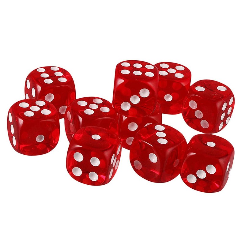 Yiotfandoll 10PCS Polyhedral Dice - D6 Acrylic Dice (16mm, Transparent