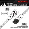 WORKPRO 2-Piece Flex Head Ratchet Set, 1/4", 3/8" Drive, 72-Tooth