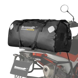 Rhinowalk Bolsa de viaje impermeable para moto, equipaje de viaje, bolsa de asiento de moto, bolsa para el maletero del coche, para camping, canotaje, bicicleta, 65 l, color negro