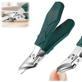 Wide Jaw Opening Anti-Splash Slanted Nail Clipper, Eagle Beak Beveled Nail Clippers, Curved Toenail Clippers for Thick, Thick Toe Nail Clippers Heavy Duty for Thick Nails, Seniors (Green)