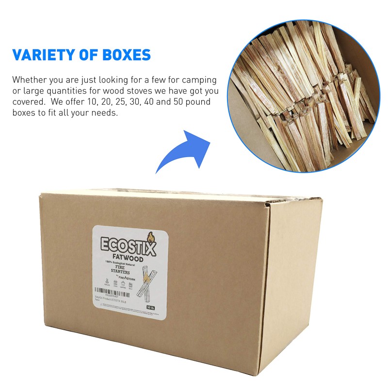 Approx. 120 Eco-Stix Fatwood Starter Kindling Firewood Sticks Wood Stoves