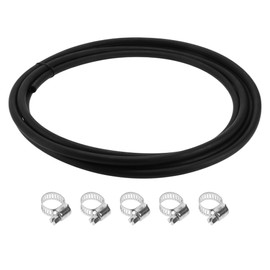 HOPESPANNER 1/4" Fuel Line Kit 15.09ft Vacuum Hose Automotive Fuel Hose with 5 Clamps 1 Set