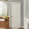 JUBEST 24"x80" 2-Panel Shaker Style White Primed Hollow Core Interior