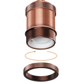 ledscom.de ledscom.de 2 pieces textile cable RETRA, plug, switch, bronze, 3 m, lamp socket, 1x E27 max. 60W