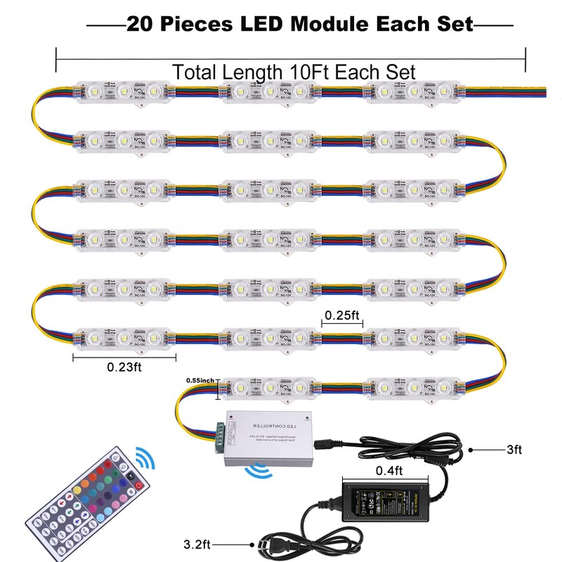 EAGWELL Module LED Lights, 40 Ft SMD 5050 Storefront Window