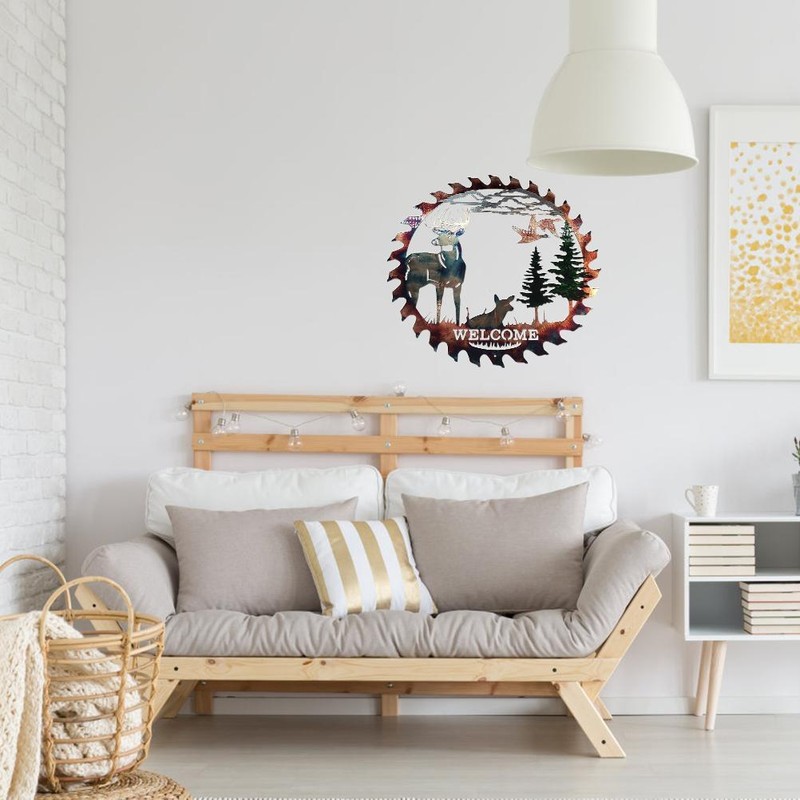 Metal Wall Art Cut Decor Elk Saw Blade Wall Deer