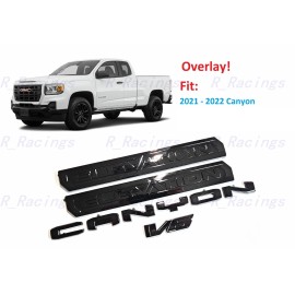 GMC Overlay 4PCS Gloss black Door Rear Elevation Canyon V6 Emblems 2021-2022 Canyon