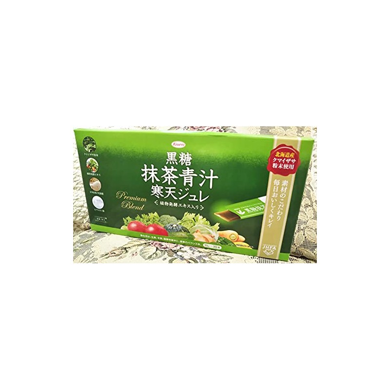 KOWA Brown Sugar Matcha Green Juice Agar Jelly Pack of