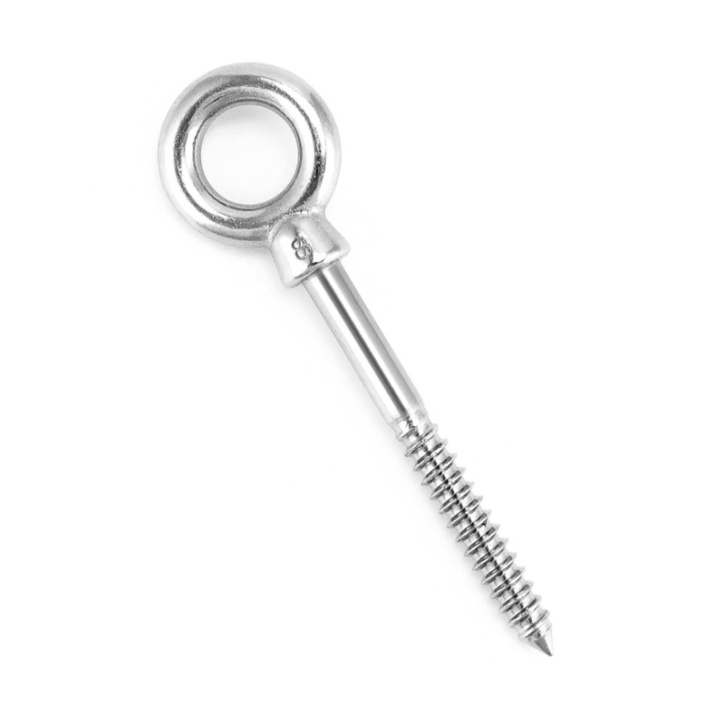 QWORK® Eye Bolt with Wood Thread M8 x 80 mm